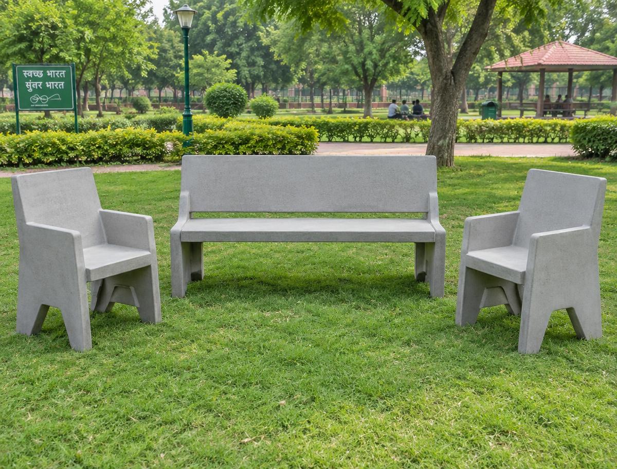 Cement Chairs and Benches